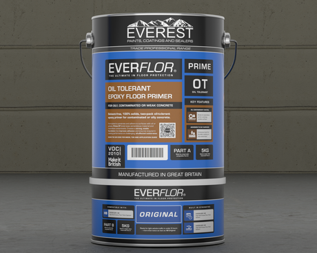 Everflor oil-tolerant epoxy floor primer can on a gray background