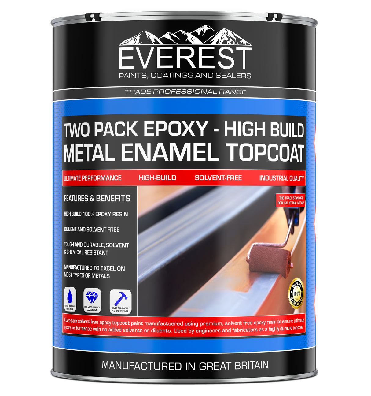 Everest Pinturas - Pintura Epoxi para Metal - Epoxi de Dos Componentes sin Disolventes