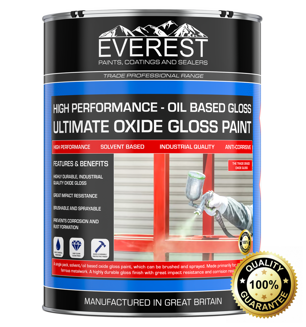 Everest Pinturas - Esmalte Óxido Supremo - Recubrimiento Anticorrosivo a Base de Solvente