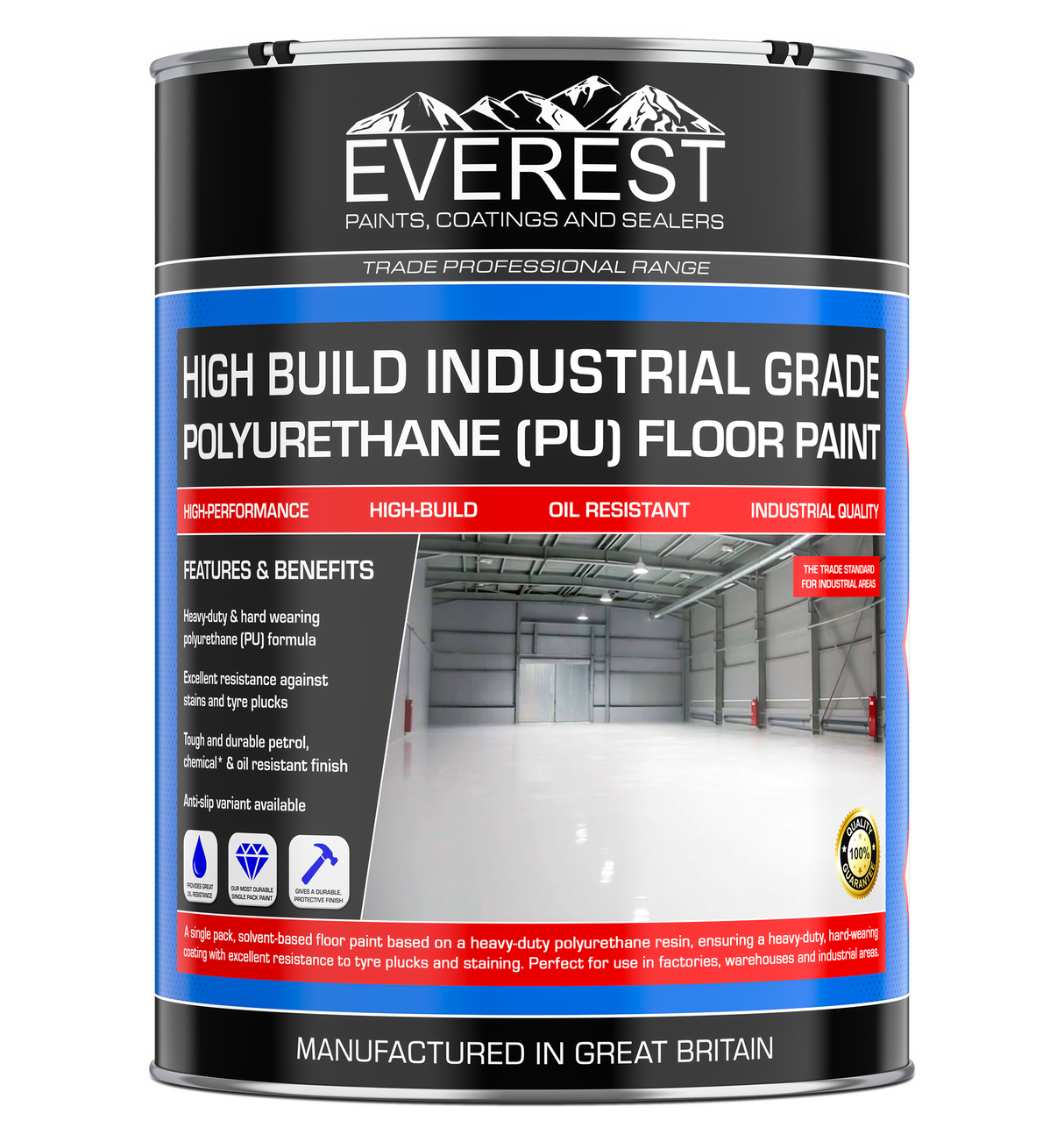 Everest Industrial Floor Paint - Polyurethane Floor Paint - 5 Litre